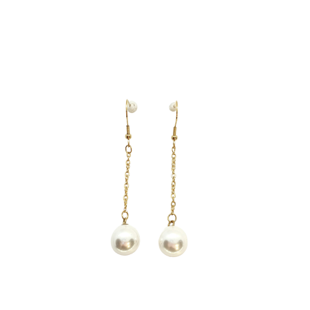 earrings steel gold long with pearl2